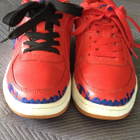 Champion 6 red leather sneakers for kids - Picture 5 of 16